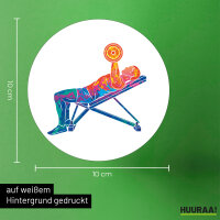Aufkleber Fitness Training Bench Press bunte Silhouette 10cm