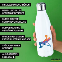 Trinkflasche Fitness Training Bench Press bunte Silhouette 500ml Edelstahl Wasserflasche