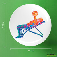 Button Fitness Training Bench Press bunte Silhouette