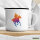 Emaille Tasse Polo Spieler bunte Silhouette 300ml Vintage Emaille Becher