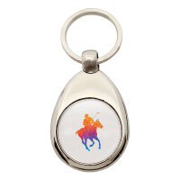 Schlüsselanhänger Polo Spieler bunte Silhouette...