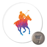 Magnet Polo Spieler bunte Silhouette 59mm...