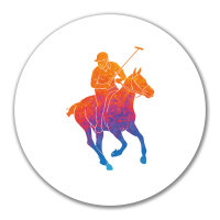 Aufkleber Polo Spieler bunte Silhouette 10cm