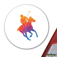 Aufkleber Polo Spieler bunte Silhouette 10cm
