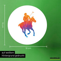 Aufkleber Polo Spieler bunte Silhouette 10cm
