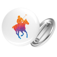 Button Polo Spieler bunte Silhouette