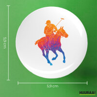 Button Polo Spieler bunte Silhouette