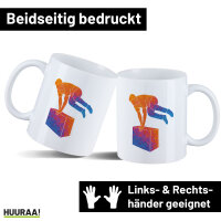 Kaffeetasse Parkour Freerunning bunte Silhouette 330ml