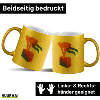 Glitzertasse Parkour Freerunning bunte Silhouette 330ml