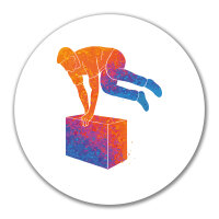 Aufkleber Parkour Freerunning bunte Silhouette 10cm