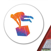 Aufkleber Parkour Freerunning bunte Silhouette 10cm