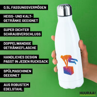 Edelstahl-Trinkflasche Parkour Freerunning bunte Silhouette 500ml Wasserflasche