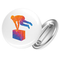 Button Parkour Freerunning bunte Silhouette rund