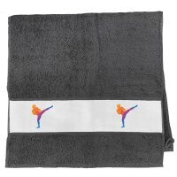 Handtuch Kickboxen bunte Silhouette 50x100cm