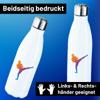 Edelstahl-Trinkflasche Kickboxen bunte Silhouette 500ml Wasserflasche