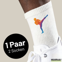 Unisex Socken Kickboxen bunte Silhouette Baumwolle