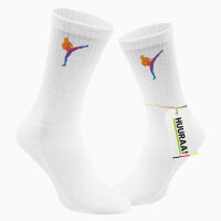 Unisex Socken Kickboxen bunte Silhouette Größe 37/46 White Motiv Tennissocken