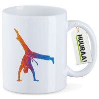 Kaffeetasse Capoeira bunte Silhouette 330ml