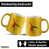 Glitzertasse Capoeira bunte Silhouette 330ml