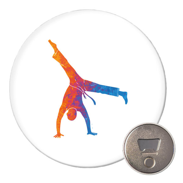 Magnet Capoeira bunte Silhouette 59mm Kühlschrankmagnet