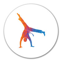 Aufkleber Capoeira bunte Silhouette 10cm