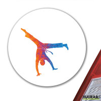 Aufkleber Capoeira bunte Silhouette 10cm