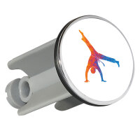 Waschbeckenstöpsel Capoeira bunte Silhouette 4cm...