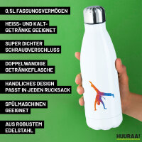 Trinkflasche Capoeira bunte Silhouette 500ml Edelstahl Wasserflasche