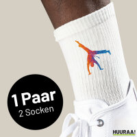 Unisex Tennissocken Capoeira bunte Silhouette Größe 42/46 White Motiv Sportsocken