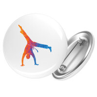 Button Capoeira bunte Silhouette rund