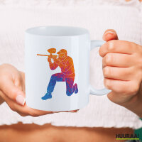 Kaffeetasse Paintball bunte Silhouette 330ml