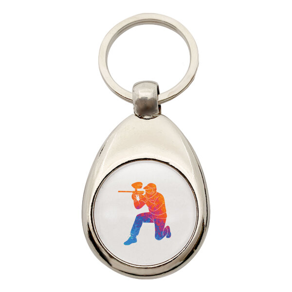 Schlüsselanhänger Paintball bunte Silhouette