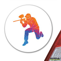 Aufkleber Paintball bunte Silhouette 10cm