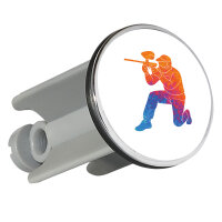 Waschbeckenstöpsel Paintball bunte Silhouette 4cm