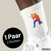 Unisex Socken Paintball bunte Silhouette Baumwolle