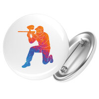 Button Paintball bunte Silhouette rund