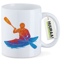 Kaffeetasse Canoeing Kajakfahren bunte Silhouette 330ml