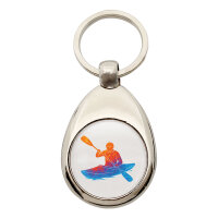 Schlüsselanhänger Canoeing Kajakfahren bunte Silhouette