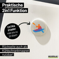 Magnet Canoeing Kajakfahren bunte Silhouette 59mm Kühlschrankmagnet