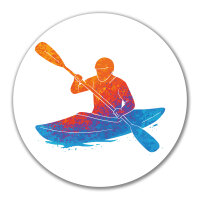 Aufkleber Canoeing Kajakfahren bunte Silhouette 10cm