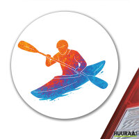 Aufkleber Canoeing Kajakfahren bunte Silhouette 10cm