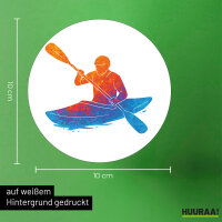 Aufkleber Canoeing Kajakfahren bunte Silhouette 10cm