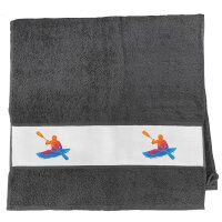 Handtuch Canoeing Kajakfahren bunte Silhouette 50x100cm