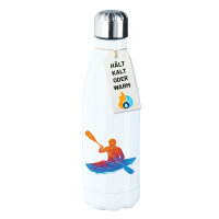 Edelstahl-Trinkflasche Canoeing Kajakfahren bunte Silhouette 500ml Wasserflasche