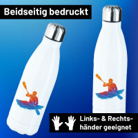 Edelstahl-Trinkflasche Canoeing Kajakfahren bunte Silhouette 500ml Wasserflasche