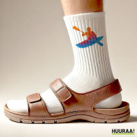 Unisex Socken Canoeing Kajakfahren bunte Silhouette Baumwolle