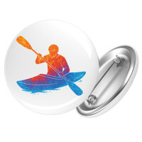 Button Canoeing Kajakfahren bunte Silhouette rund