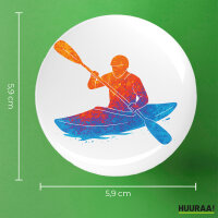 Button Canoeing Kajakfahren bunte Silhouette