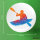 Button Canoeing Kajakfahren bunte Silhouette