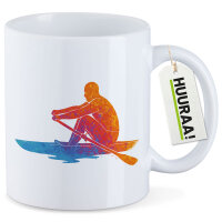 Kaffeetasse Rudern bunte Silhouette 330ml